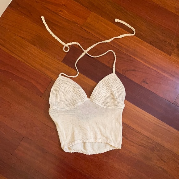 Zara Tops - Zara Cream Crochet Crop Top